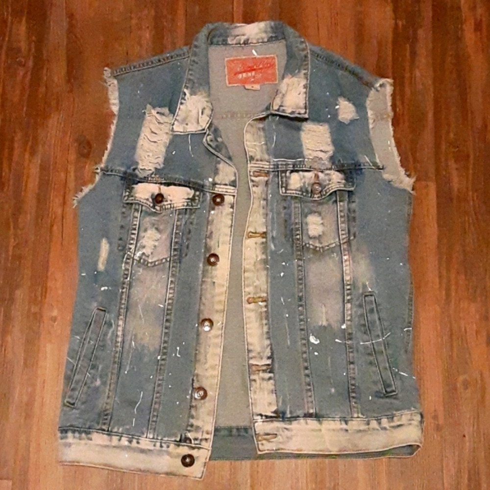 Denim jean vest jacket